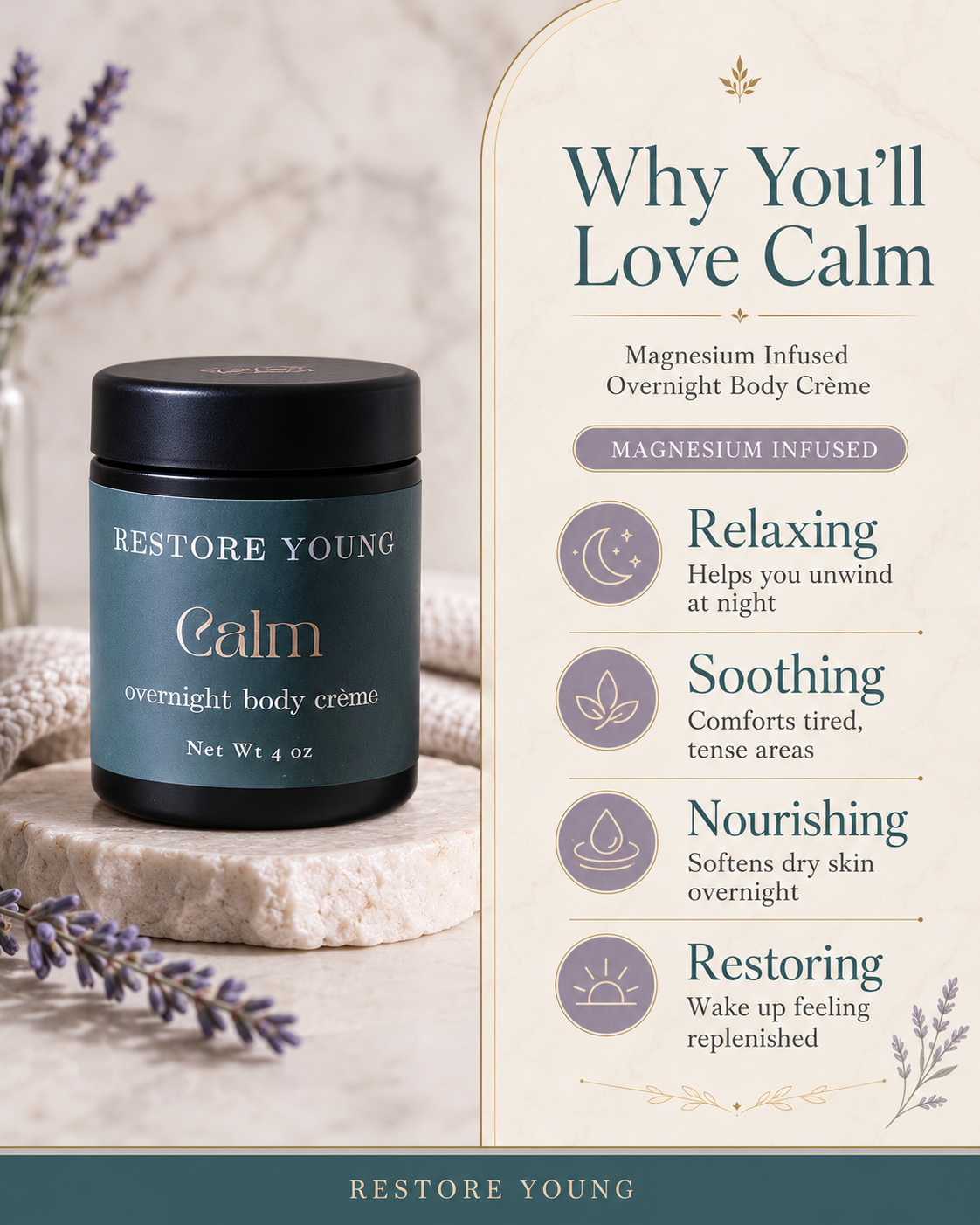 Calm - overnight body crème
