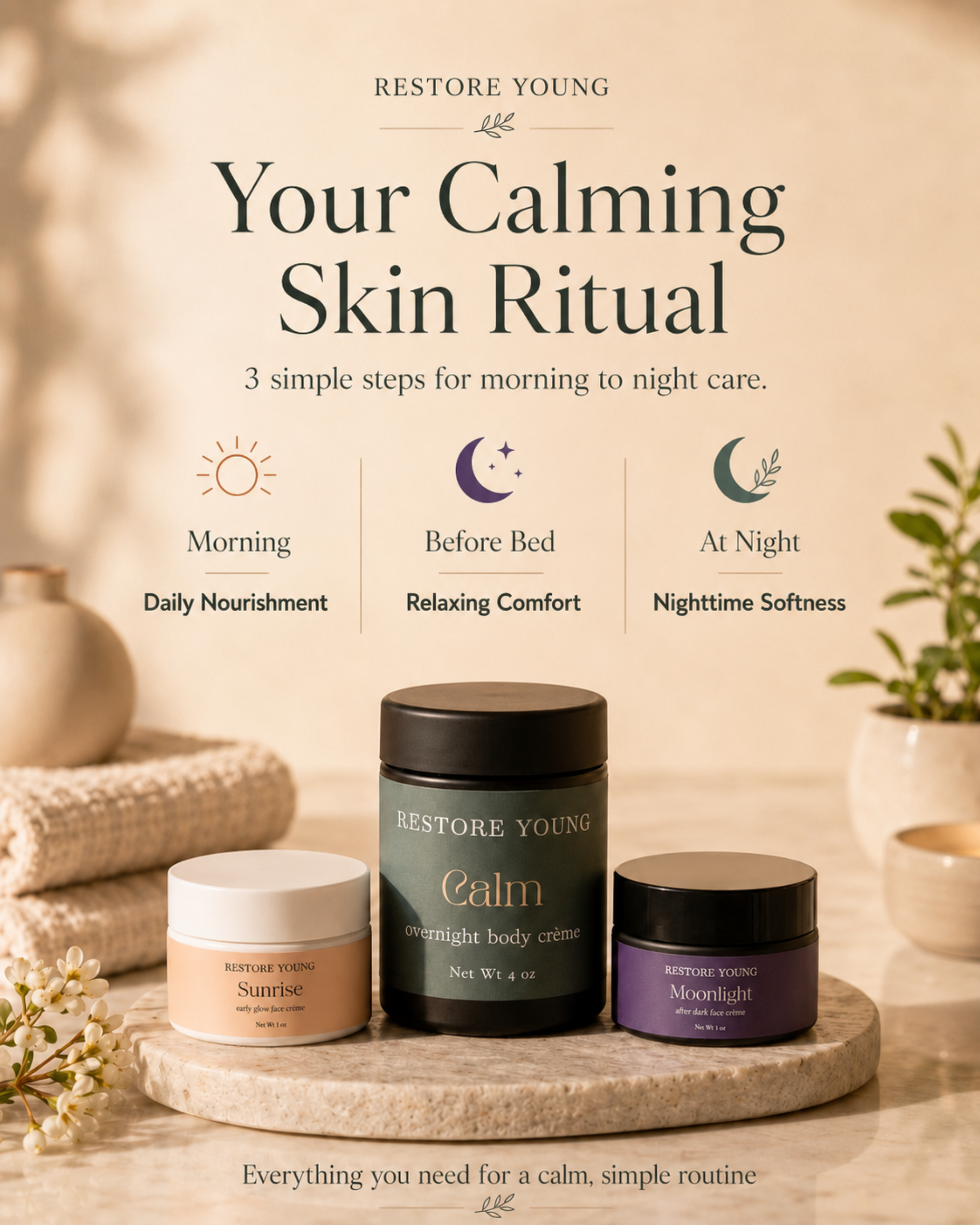 The Calm Trio Set (Sunrise, Moonlight, Calm)